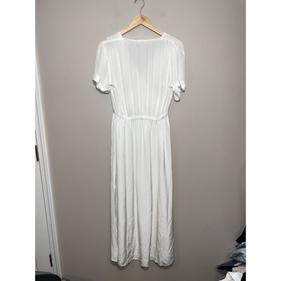 Wilfred Aritzia Max Dress Women’s Medium Short Sleeve Side‎ Slits White - Picture 3 of 5